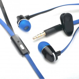 Наушники внутриканальные Connect JM-23, Color, Jack 3.5мм, 1.2 м, цвет: синий, чёрная вставка
