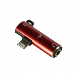 Переходник 8 pin(m) - Jack 3,5mm(f), 8 pin(f) без бренда GL068 , цвет: красный
