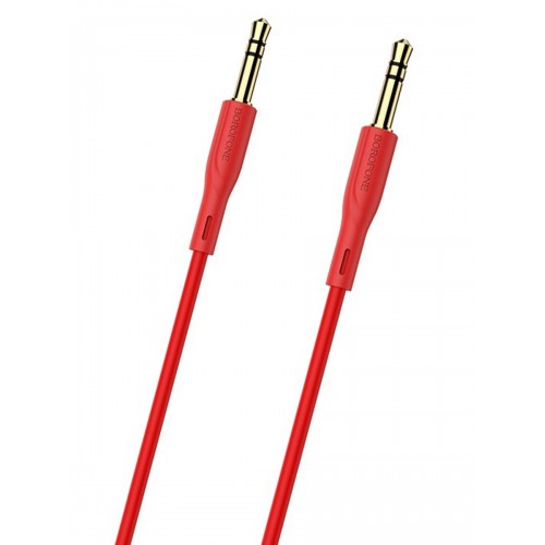 Кабель AUX Borofone BL1 3,5mm(m)-3,5mm(m), 1.0м, красный
