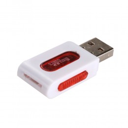 Кардридер без бренда для microSD, K29, USB 2.0, пластик, цвет: красный
