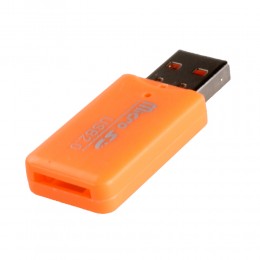 Кардридер без бренда для microSD, LD413, USB 2.0, пластик, цвет: оранжевый
