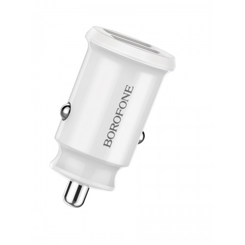 Блок питания автомобильный Borofone BZ8, 2 USB, 2400mAh, белый
