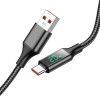 Кабель USB - Type-C Borofone BU32 Exclusive, 1.2м, круглый, 5.0A, ткань, дисплей, цвет: чёрный