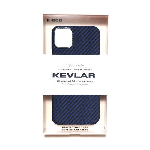 Накладка задняя K-Doo для SAMSUNG Galaxy S22 Ultra, Kevlar, под карбон, цвет: синий