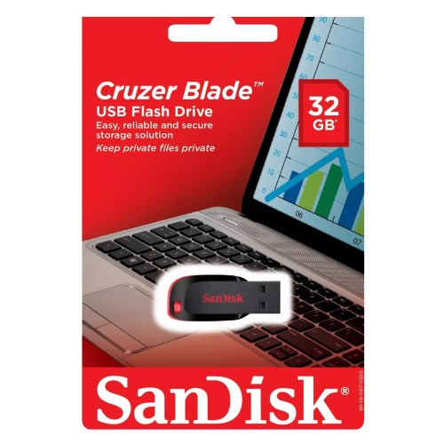 Флеш-накопитель 32Gb SanDisk Cruzer Blade CZ50, USB 2.0, пластик, чёрный