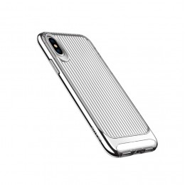 Чехол силиконовый Usams для APPLE iPhone X, Senior Series, цвет: серый, с пластиковой вставкой
