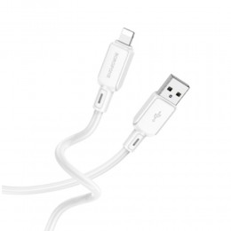 Кабель USB - 8 pin Borofone BX94 Crystal Color, 1.0м, 2.4A, цвет: белый
