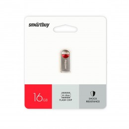 Флеш-накопитель 16Gb SmartBuy MC8, металл, красный