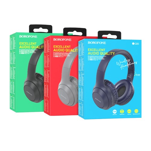 Наушники Borofone BO20 Player Bluetooth, серые, полноразмерные
