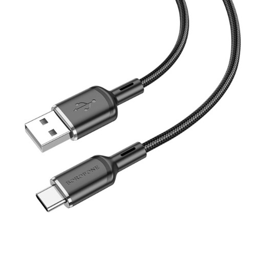 Кабель USB - Type-C Borofone BX90 Cool, 1.0м, 3.0A, цвет: чёрный